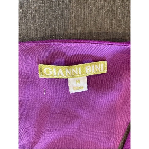 Gianni Bini Logan Sleeveless Round Neck Wide Leg Chiffon Orchid Jumpsuit Size M - Picture 6 of 7